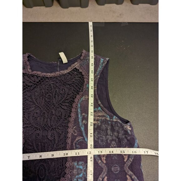 Free People Maribelle Lace Detail Sleeveless Mini Dress Blue Small Womens - Picture 11 of 13